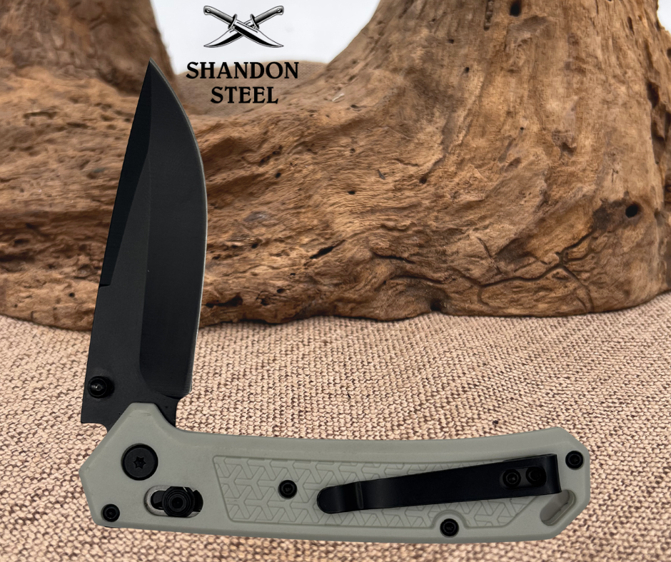 Ozark Trail Glacier 7.5 Inch Folding Knife White w/ Shaft Lock Drop Point (117)