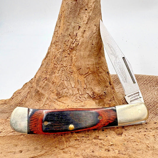 VINTAGE USA PARKER EDWARDS EAGLE BRAND 1423-1 FOLDING KNIFE WOOD SCALES (174)