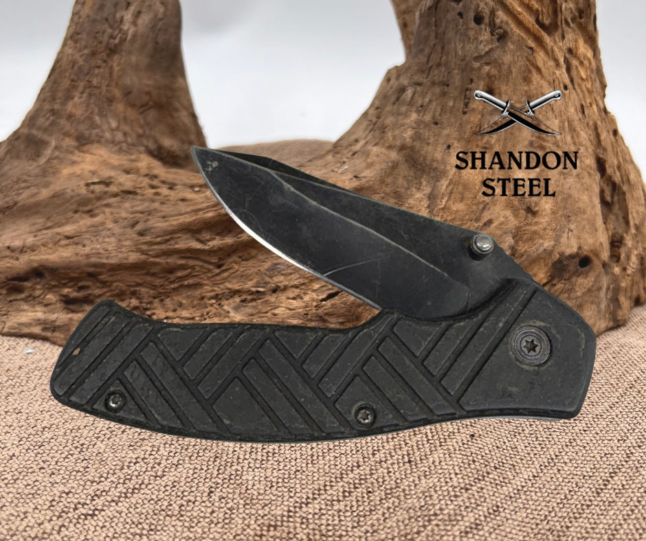 Stanley Folding Pocket Tactical Knife 3" Plain Blade 7.5 Open Length EDC  (149)