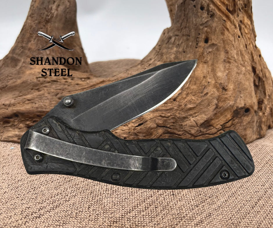 Stanley Folding Pocket Tactical Knife 3" Plain Blade 7.5 Open Length EDC  (149)