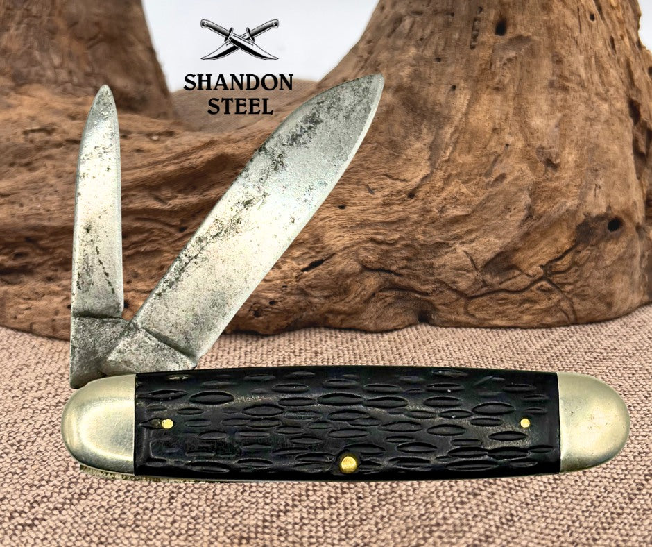 Pal Cutlery Co USA 2 Blade Cattle Knife 3.75” Folding Pocket Knife Vintage (108)