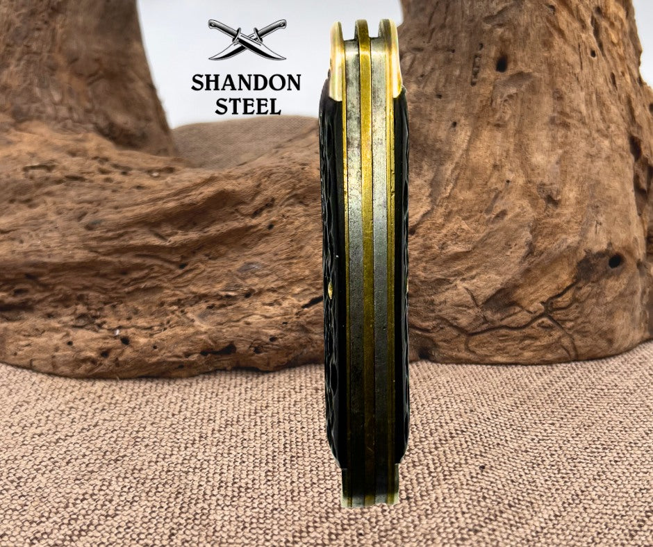 PAL Cutlery USA 3 Blade Stockman Cattle Knife Black Handle Carbon Steel (86)