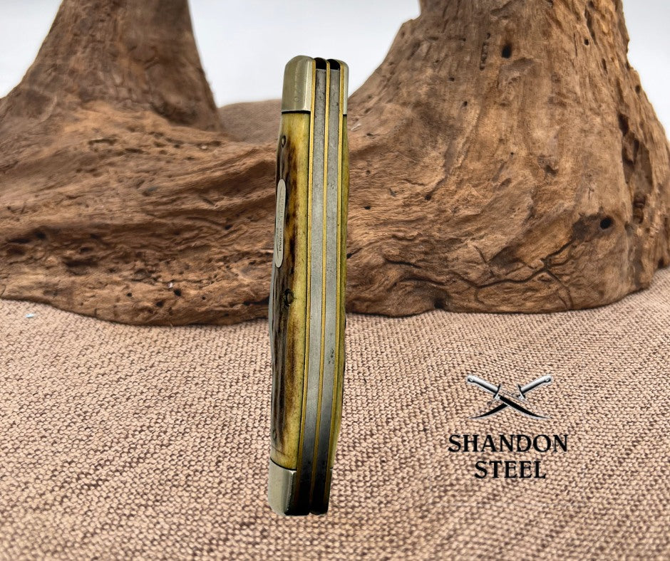 Parker Frost USA Vintage 1978 Three Blade Stockman Stag Folding Pocket Knife -59