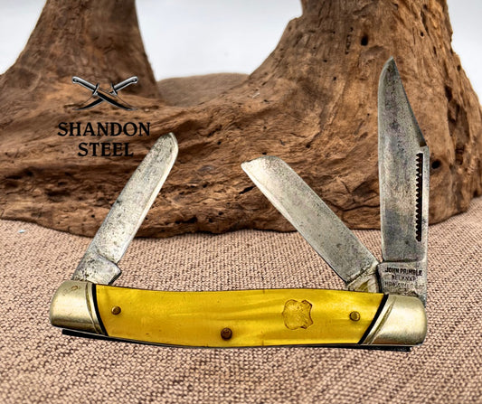 John Primble Belknap Vintage 5371 Stockman Cracked Ice Handle Pocket Knife (36)