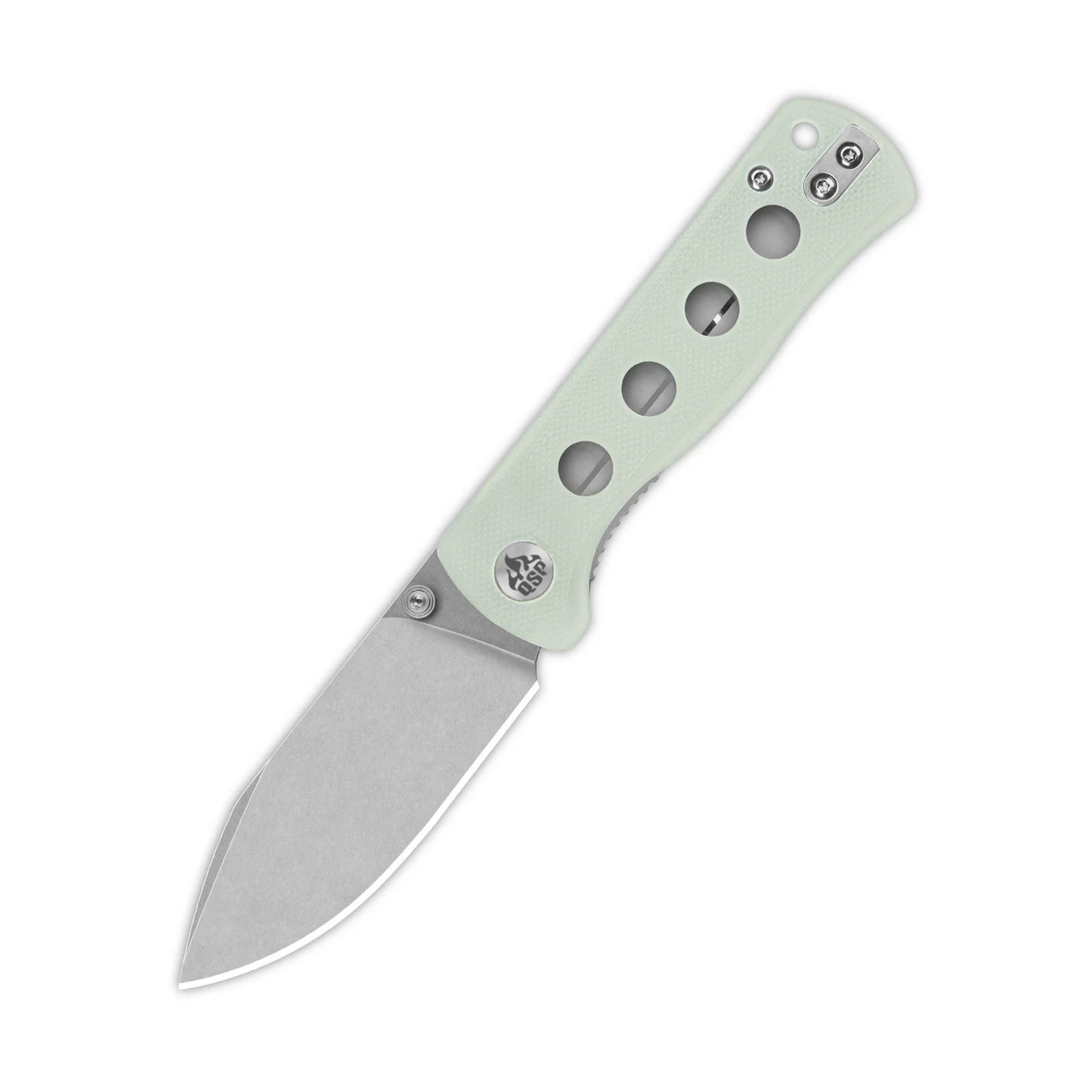 QSP Canary Folder Liner Lock Pocket Knife 14C28N Blade Jade G10 Handle QS150-E1