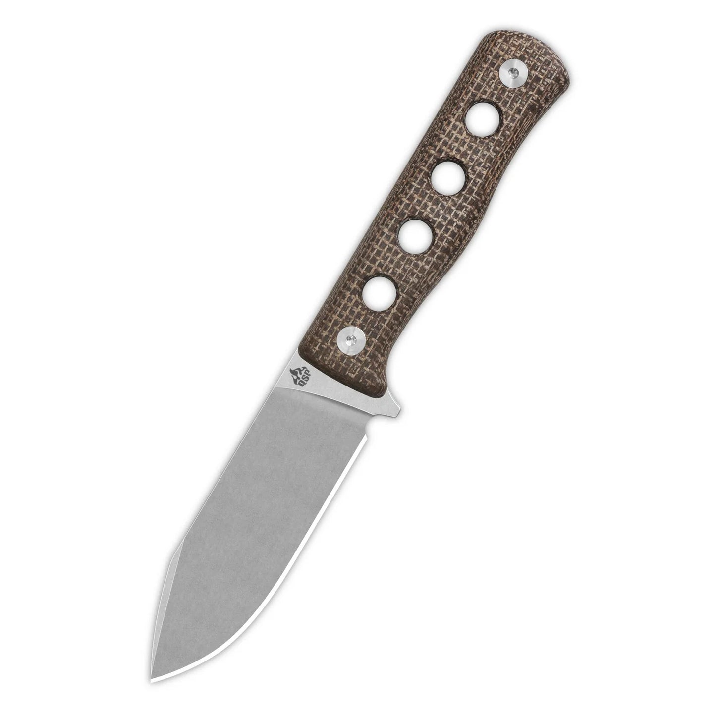 QSP Canary Fixed Blade Knife Cr8Mo2VSi(DC53) Blade Dark Brown Micarta Handle QS155-A1