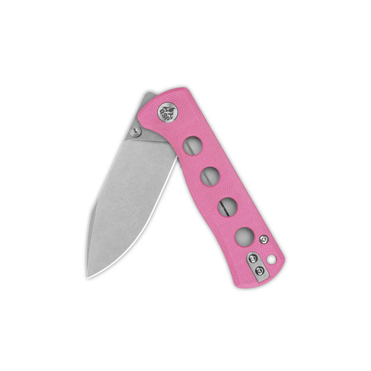 QSP Canary Folder Liner Lock Pocket Knife 14C28N Blade Pink G10 Handle QS150-H1