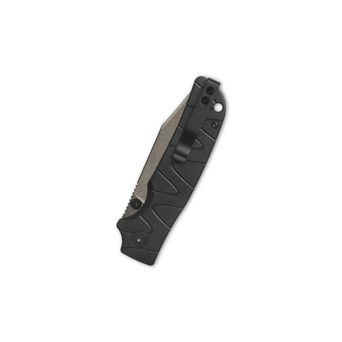 QSP Kali Button Lock Pocket Knife 14C28N Blade Black Aluminium Handle QS159-F2