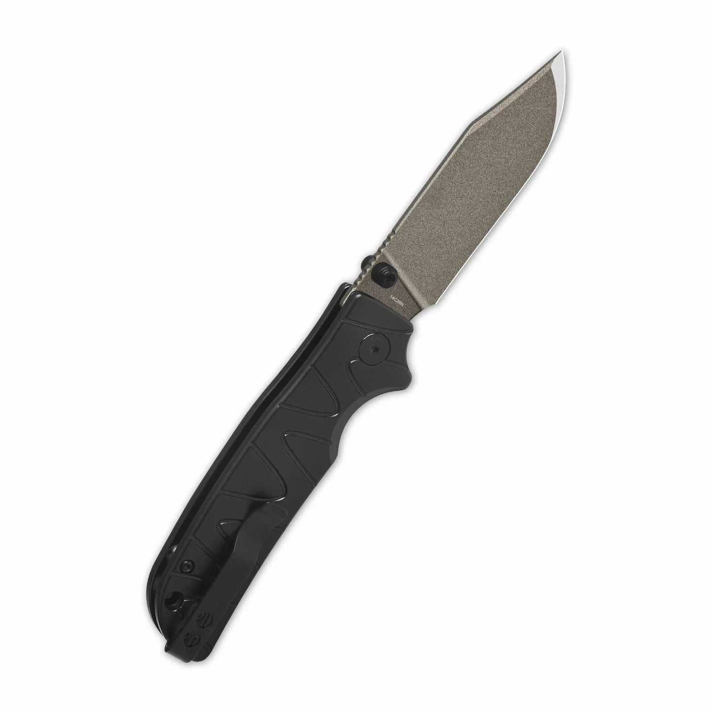 QSP Kali Button Lock Pocket Knife 14C28N Blade Black Aluminium Handle QS159-F2