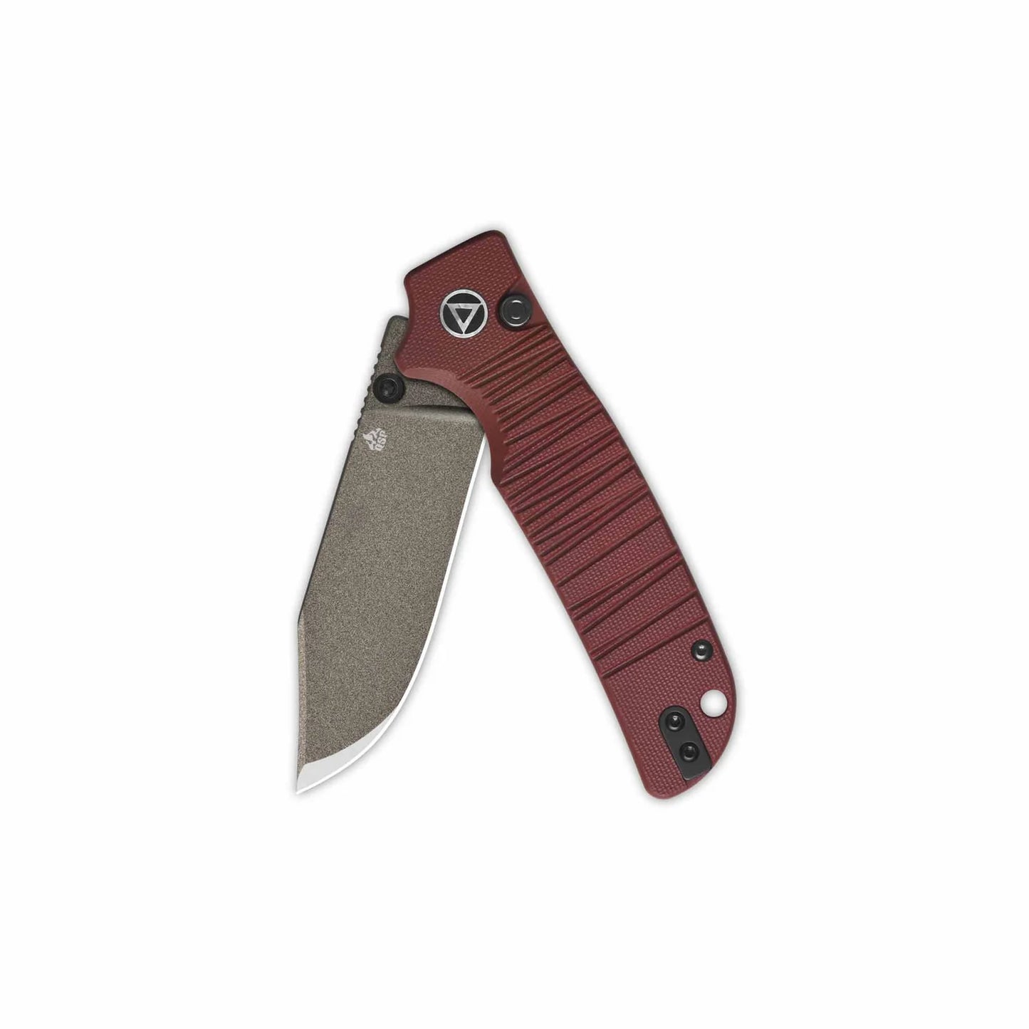 QSP Kali Button Lock Pocket Knife 14C28N Blade Dark Red G10 Handle QS159-A2