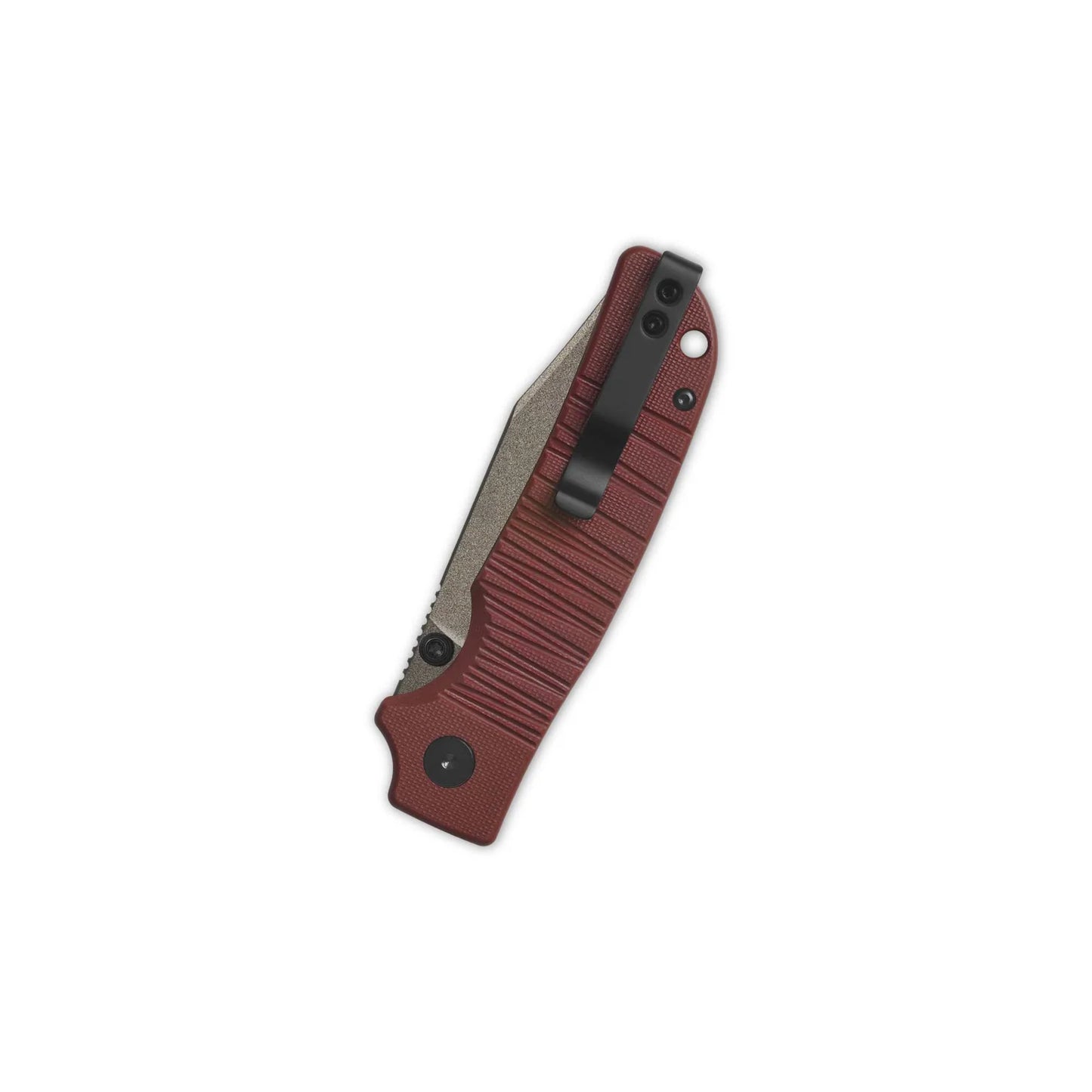 QSP Kali Button Lock Pocket Knife 14C28N Blade Dark Red G10 Handle QS159-A2