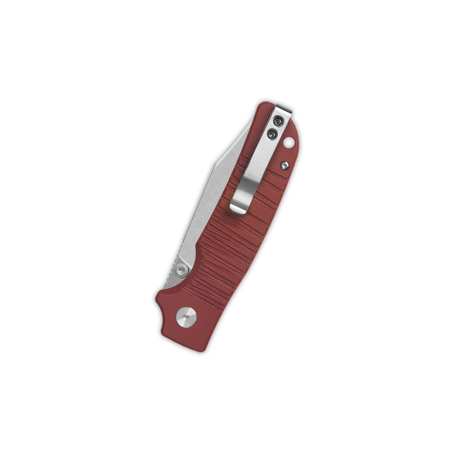 QSP Kali Button Lock Pocket Knife 14C28N Blade Dark Red G10 Handle QS159-A1