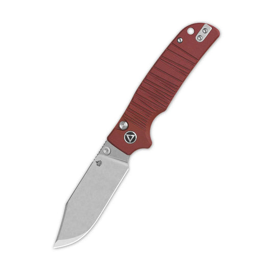 QSP Kali Button Lock Pocket Knife 14C28N Blade Dark Red G10 Handle QS159-A1