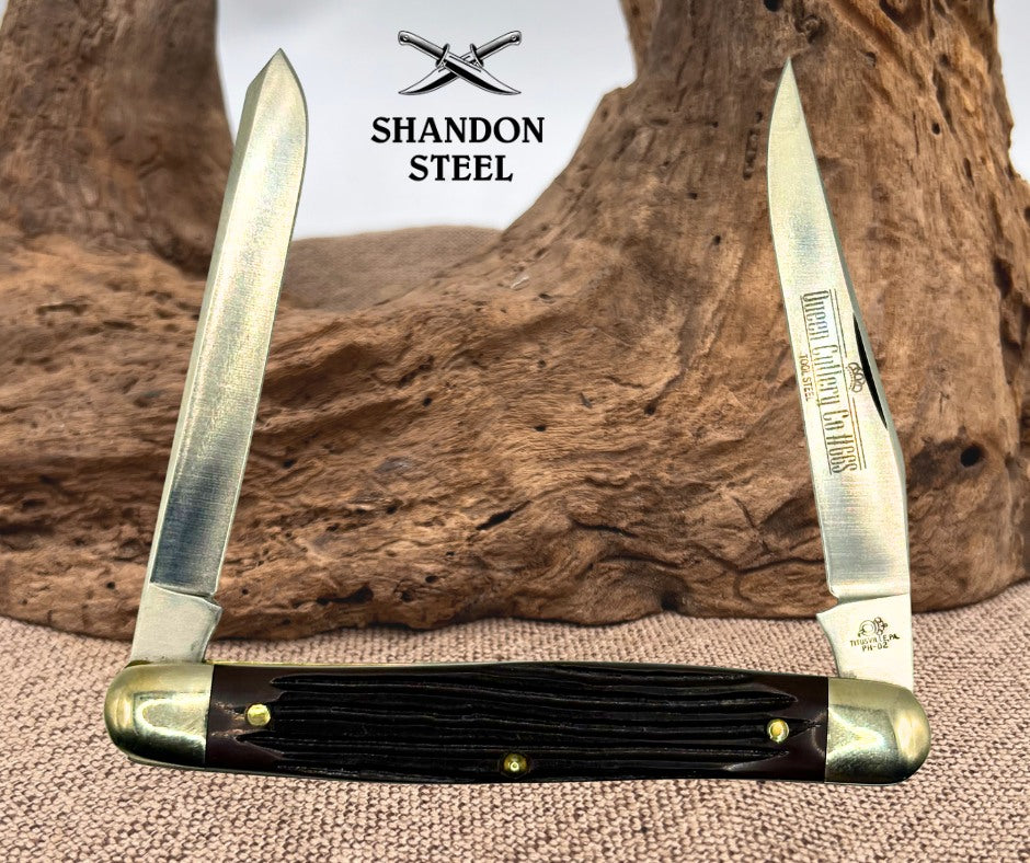 Queen Cutlery #66 S Muskrat Knife D2 Steel "Forest Edge" Winterbottom Delrin 159