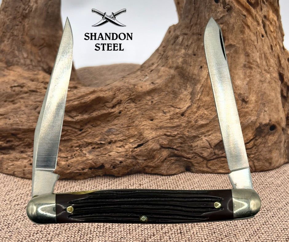 Queen Cutlery #66 S Muskrat Knife D2 Steel "Forest Edge" Winterbottom Delrin 159