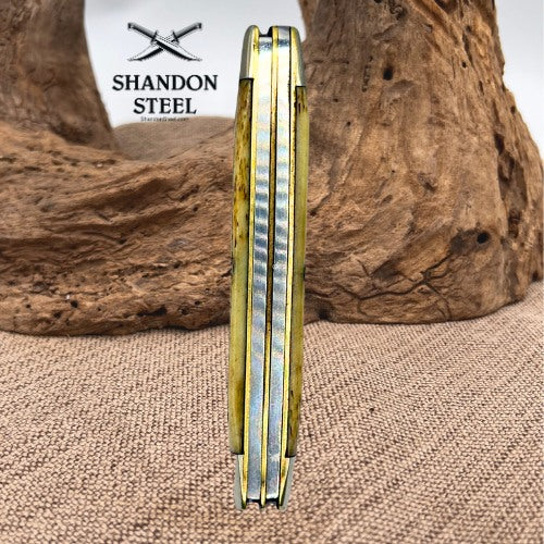 Queen Steel 35 Vintage Stockman Knife 3 Blade Bone Handle Pocket Knife USA (201)