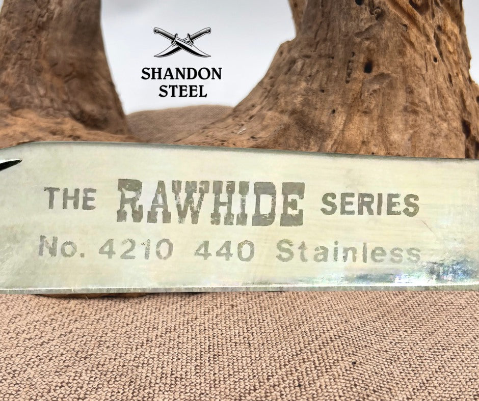 QUEEN USA Q81 THE RAWHIDE SERIES 3 BLADE STOCKMAN FOLDING POCKET KNIFE (147)