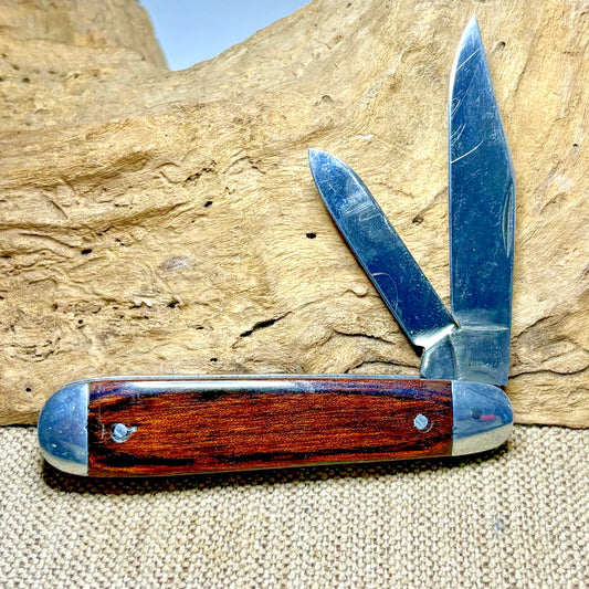Queen Unbranded English 2 Blade Jack Wood Handle Folding Pocket Knife (135)