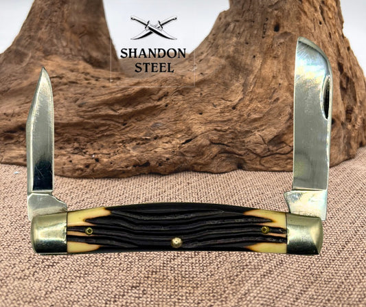 Queen Steel USA #31 (2 Blade) Congress Winterbottom Bone No Tang Stamp (64)