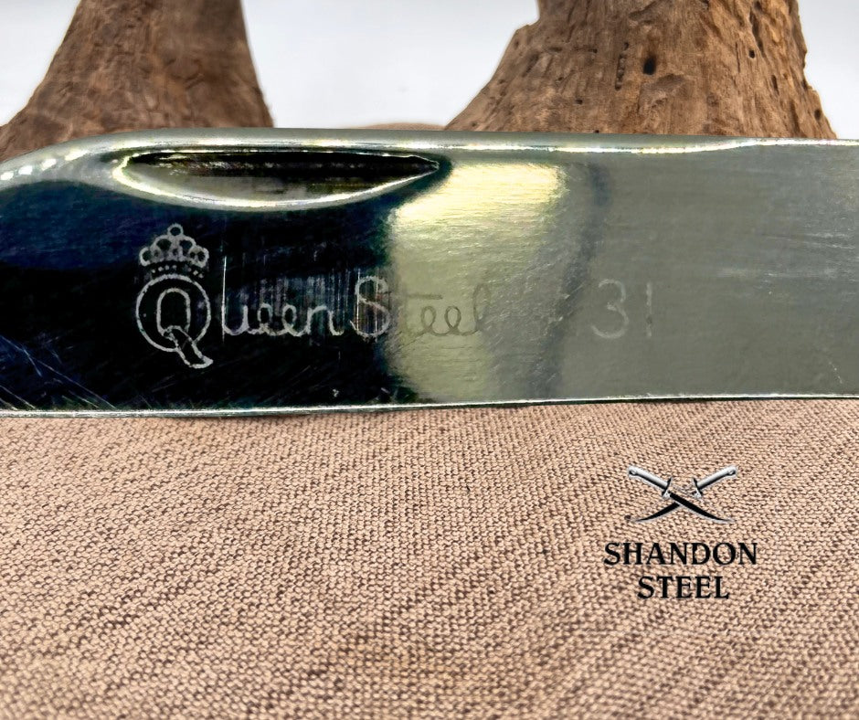 Queen Steel USA #31 (2 Blade) Congress Winterbottom Bone No Tang Stamp (64)