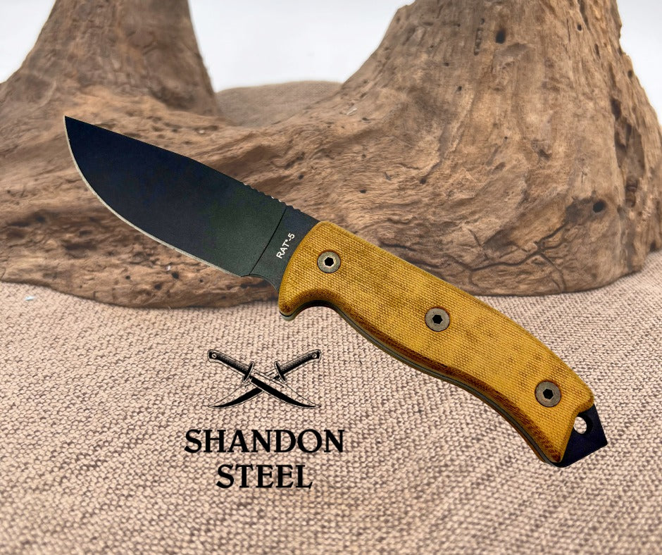 Ontario Knife Rat-5 Early Model 5" Plain Edge Blade with Black Nylon Sheath