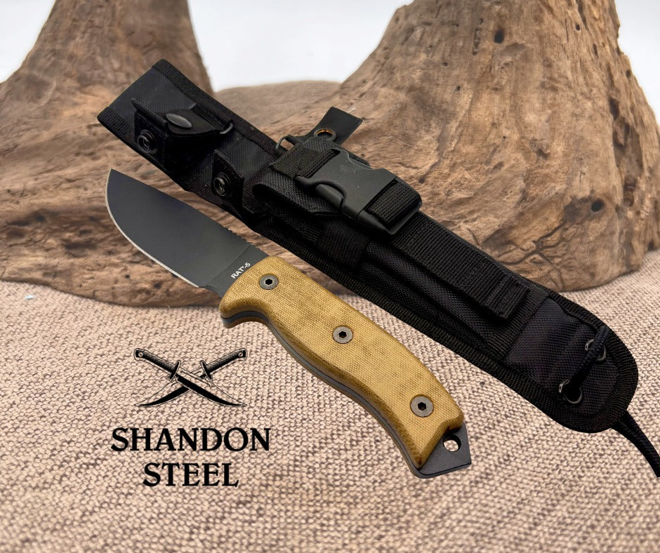 Ontario Knife Rat-5 Early Model 5" Plain Edge Blade with Black Nylon Sheath