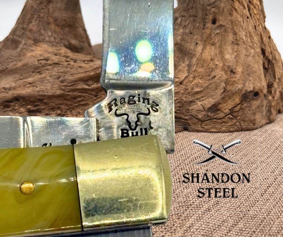 Raging Bull Double Trouble 2 Blade Trapper Slipjoint Folding Pocket Knife (74)