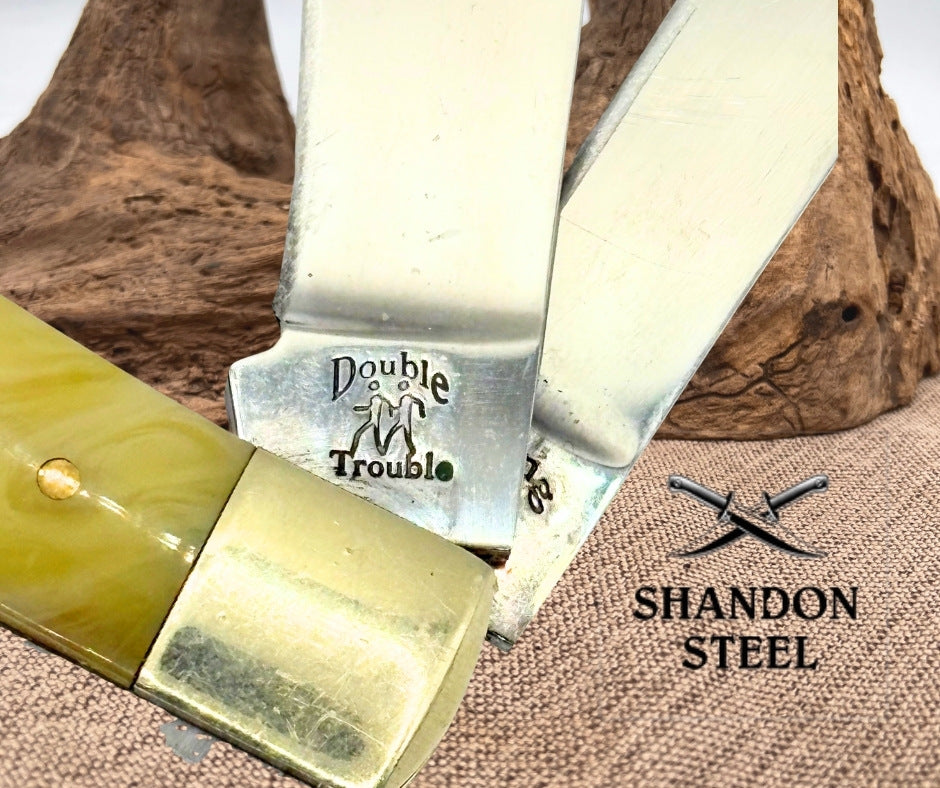 Raging Bull Double Trouble 2 Blade Trapper Slipjoint Folding Pocket Knife (74)