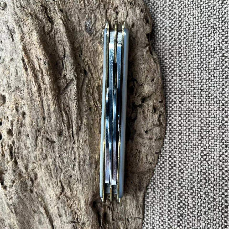Rare Pearl 4 blade Gambler's Lady Knife Rob Klaas Kissing Crane Solingen (15)