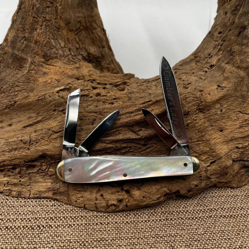 Rare Pearl 4 blade Gambler's Lady Knife Rob Klaas Kissing Crane Solingen (15)