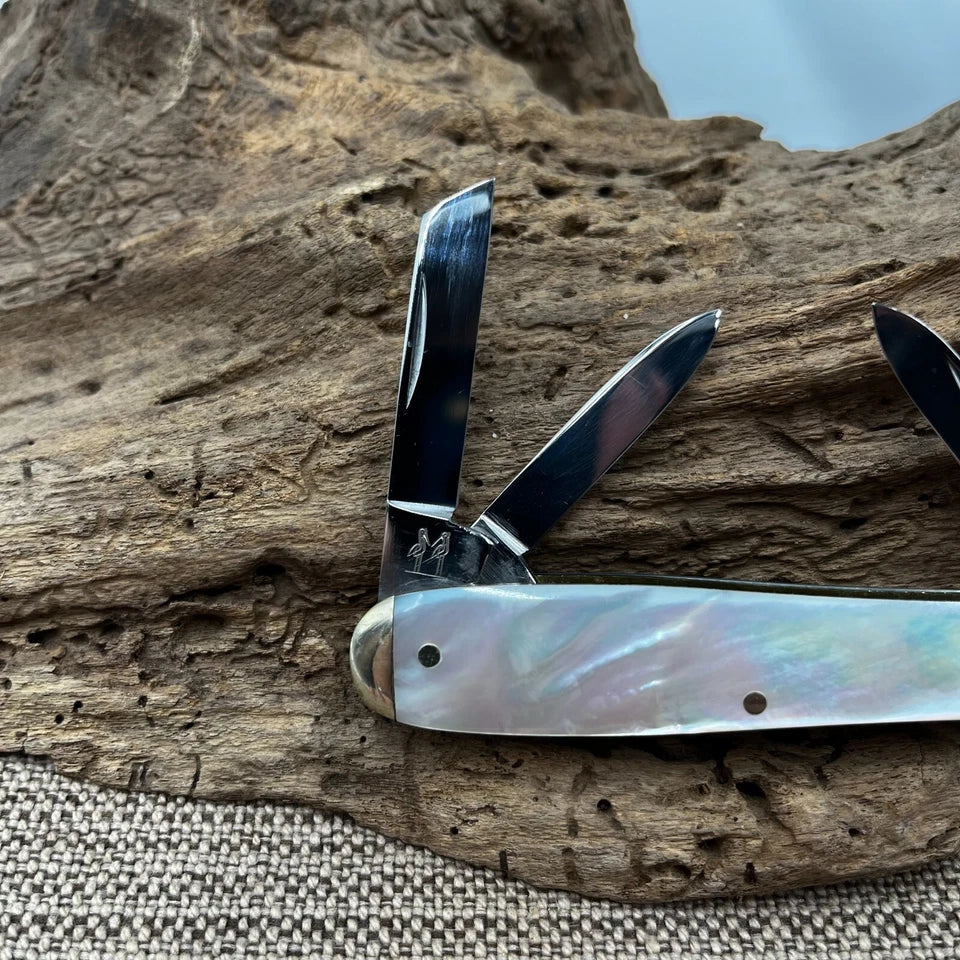 Rare Pearl 4 blade Gambler's Lady Knife Rob Klaas Kissing Crane Solingen (15)