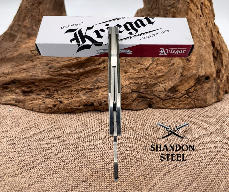 Kriegar Straight Edge Razor Abalone Folding Knife Barbers Shaving Gift KG239