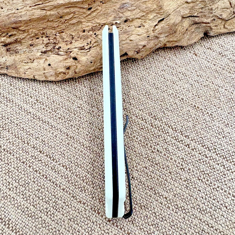 Real Steel LUNA Lite Slipjoint Knifecenter Exclusive White G10 Black D2 RARE 233
