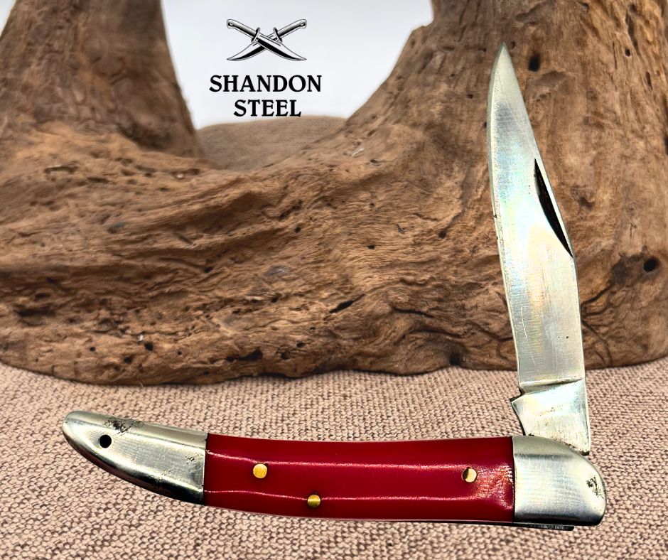 Tooth Pick Red Bone Slip Joint Single Blade Traditional Folding Pocket Knife 191