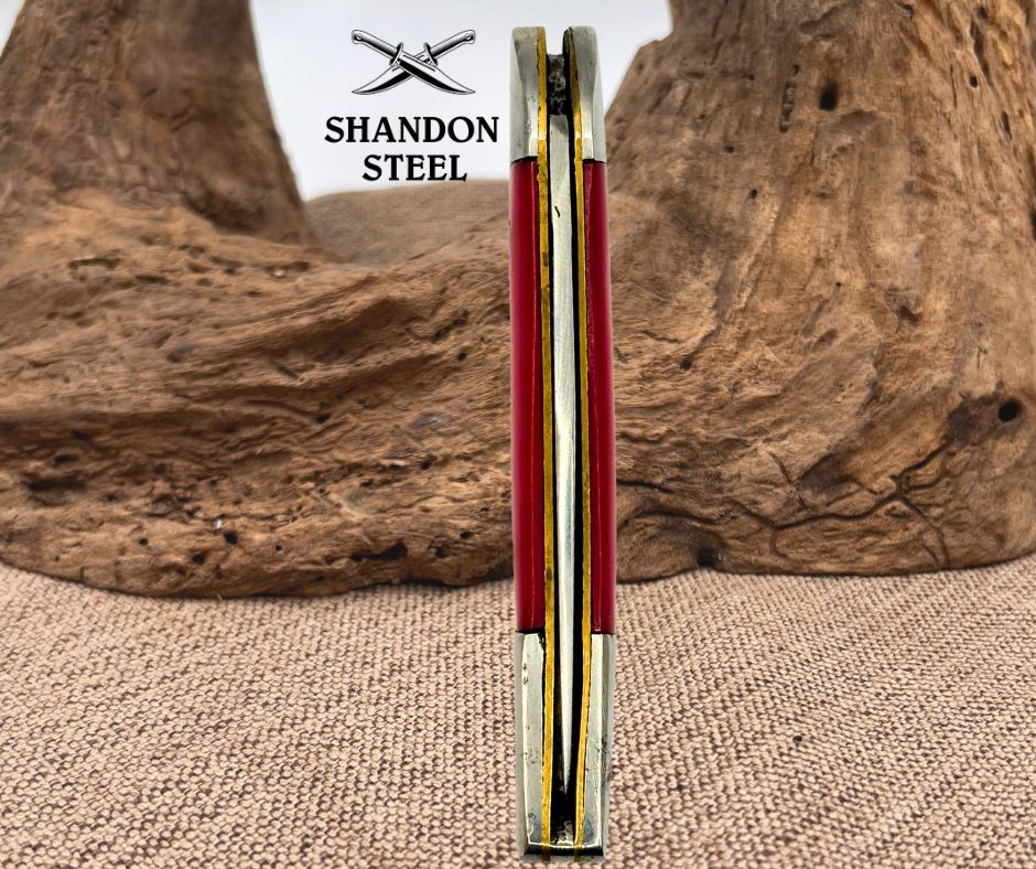 Tooth Pick Red Bone Slip Joint Single Blade Traditional Folding Pocket Knife 191