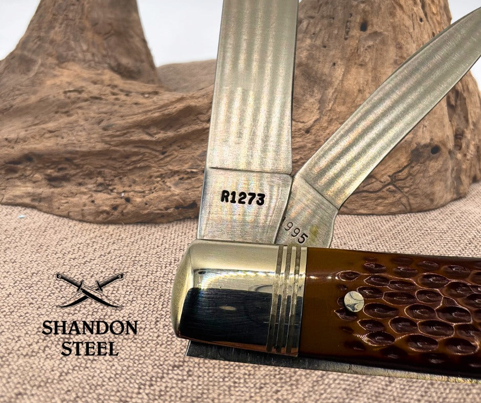 REMINGTON USA R1273 UMC USA DELRIN JUMBO BANANA BULLET TRAPPER KNIFE 1995 (10)