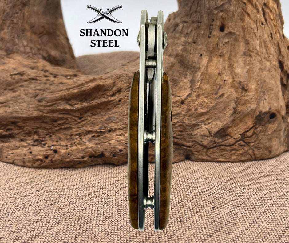 Remington Wood Handle Wharncliff Folding Liner Lock Stainless Pocket Knife (83)