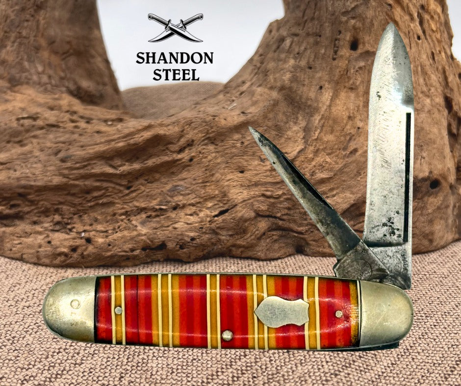 Remington UMC R555 Double Blade Folding Jack Knife USA Candy Stripe Handle (17)