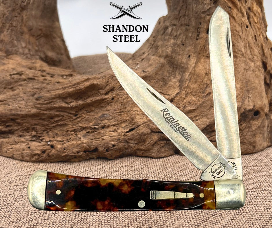 Remington 2002 USA R-295T 2 Blade Trapper Folding Pocket Knife 4 1/8" (14)