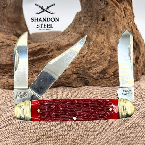 Robeson Cattleman Red Bone Jigged Folding Stainless Pocket Knife 633865 (157)
