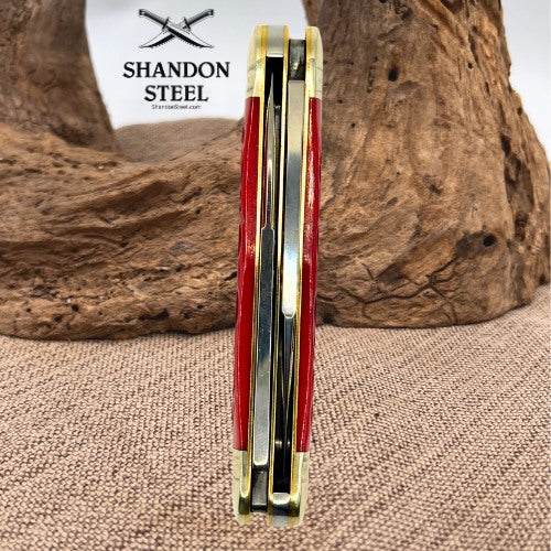 Robeson Pocket Eze 2-Blade Slipjoint Plain SS Pen Red Bone Handle ROB622225 (59)