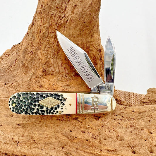 Rough Rider Barlow Buckshot Bone RR2041 2 Blade Stainless Folding Knife (119)