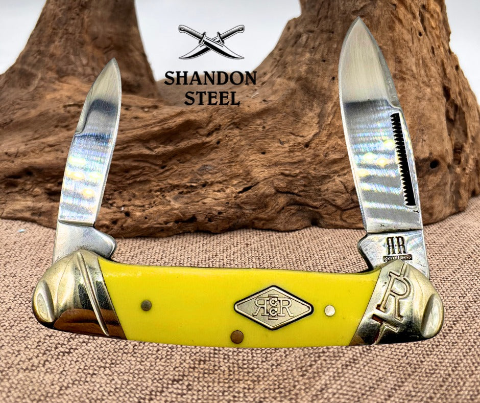 Rough Rider Yellow Canoe RR1736 Stainless Synthetic Folding Pocket Knife (32)