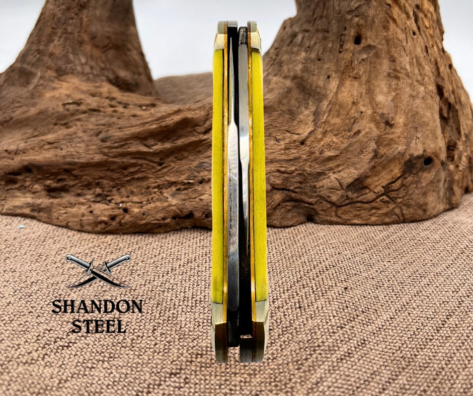 Rough Rider Yellow Canoe RR1736 Stainless Synthetic Folding Pocket Knife (32)