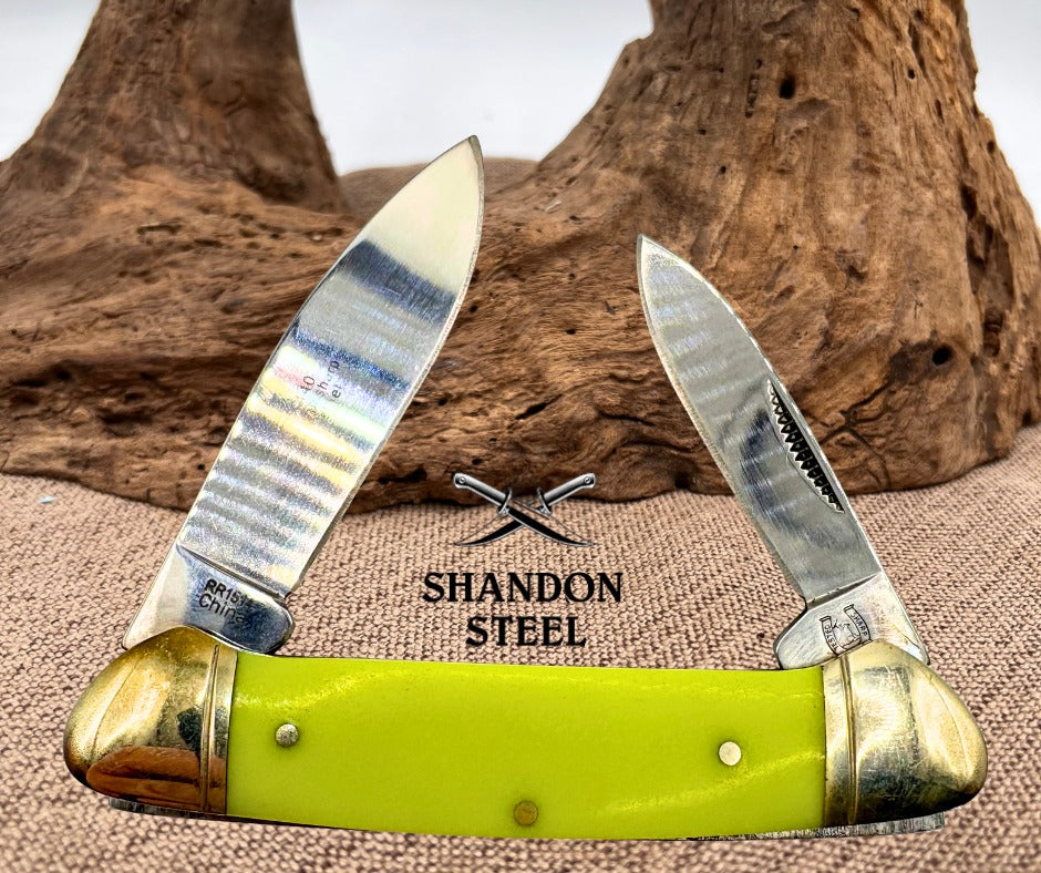 Rough Rider Canoe RR1514 Moon Glow (Glow In The Dark) Handles Pocket Knife (54)