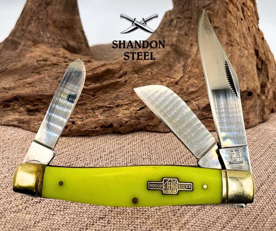 Rough Rider Synthetic Moon Glow Large Stockman 4 1/4" Pocket Knife RR1428 (11)