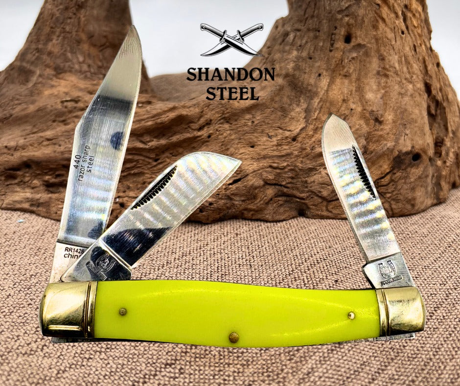 Rough Rider Synthetic Moon Glow Large Stockman 4 1/4" Pocket Knife RR1428 (11)