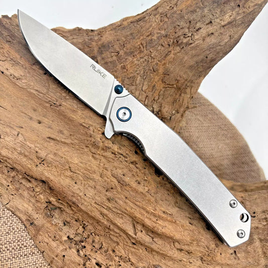Ruike P128-SF Knife 3Cr14N Handle 14C28N Plain Edge Flipper Pocket Knife (163)