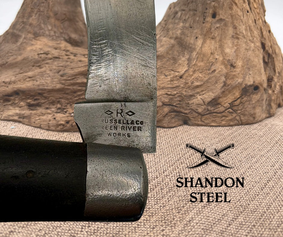 RUSSELL & Co GREEN RIVER WORKS HAWKBILL FOLDING PRUNING CARBON POCKET KNIFE (3)