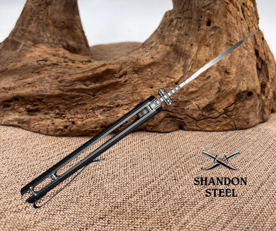 SENCUT Stratex Flipper & Thumb Stud Knife Black G10 Handle (3.17" Satin Finished 9Cr18MoV Blade) S25055-1